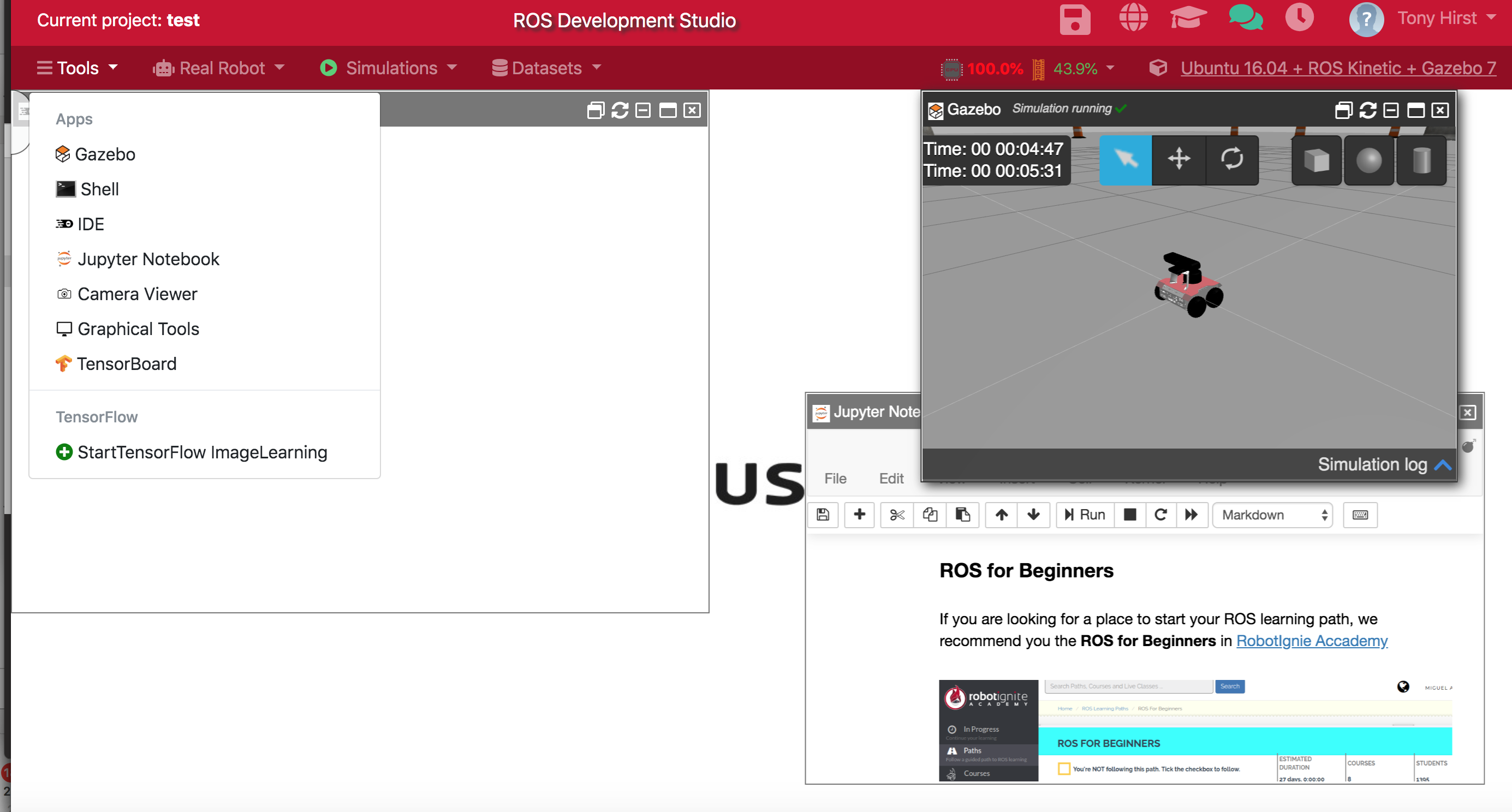 ROD RDS simulatot and environment view