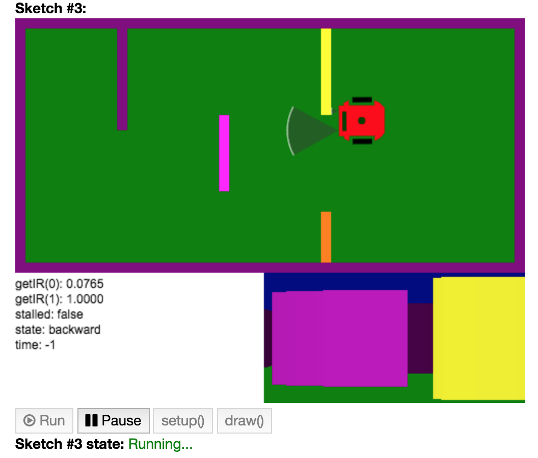 Jyro in Java / Processing simulator view