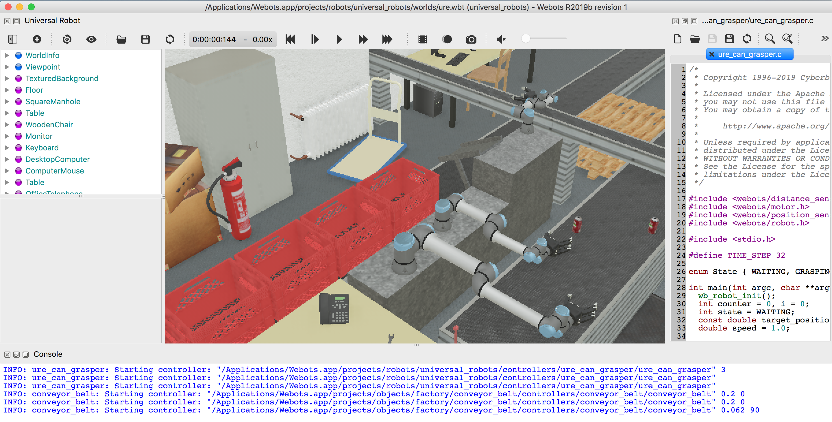 Webots desktop complex world